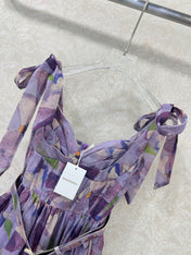 ZIMMERMANN LONG HERRINGBONE DRESS IN PLUM PURPLE 269379