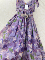 ZIMMERMANN LONG HERRINGBONE DRESS IN PLUM PURPLE 269379