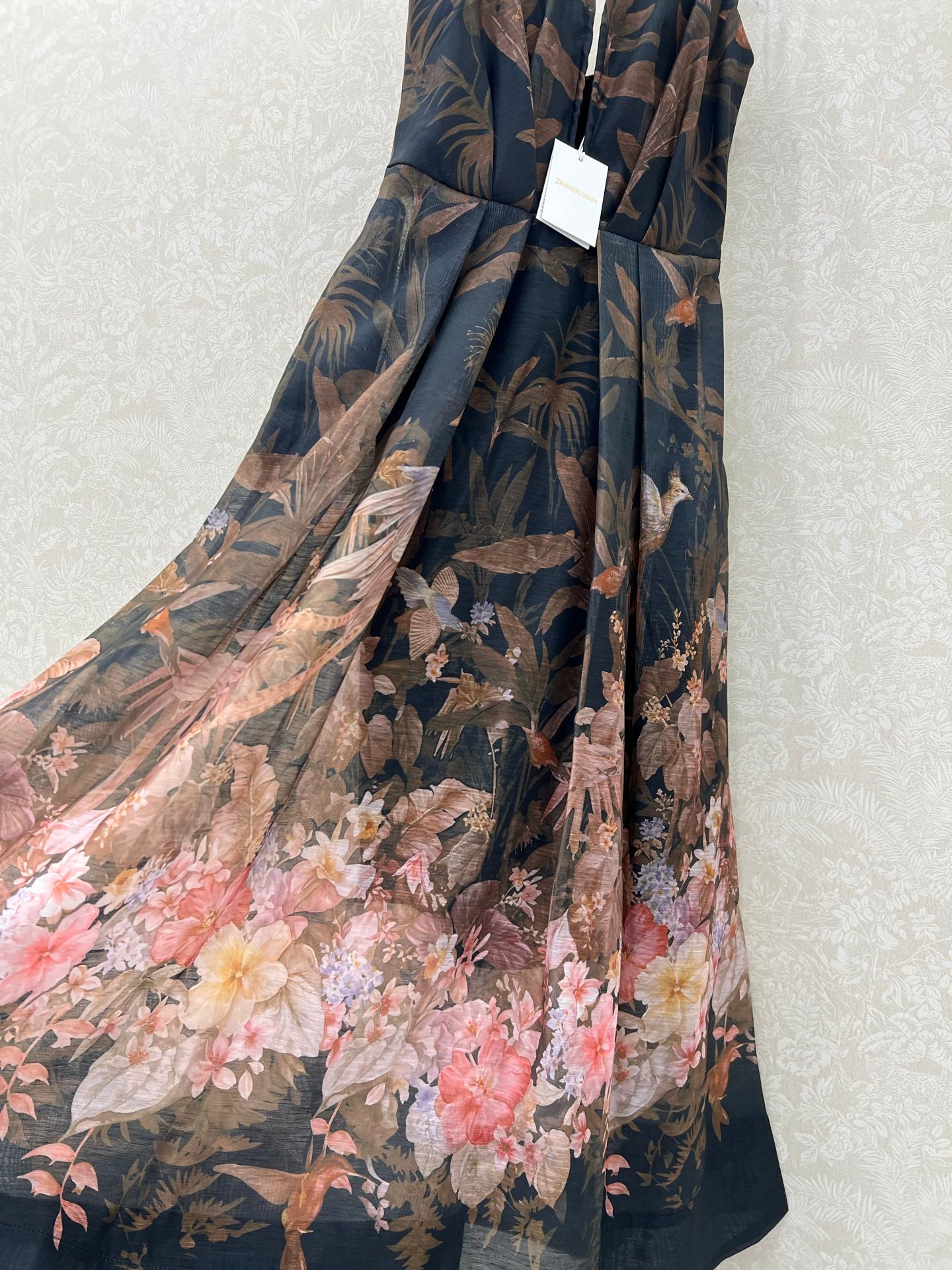 ZIMMERMANN STRAIGHT TUBE DRESS WITH HERRINGBONE PATTERN 269368