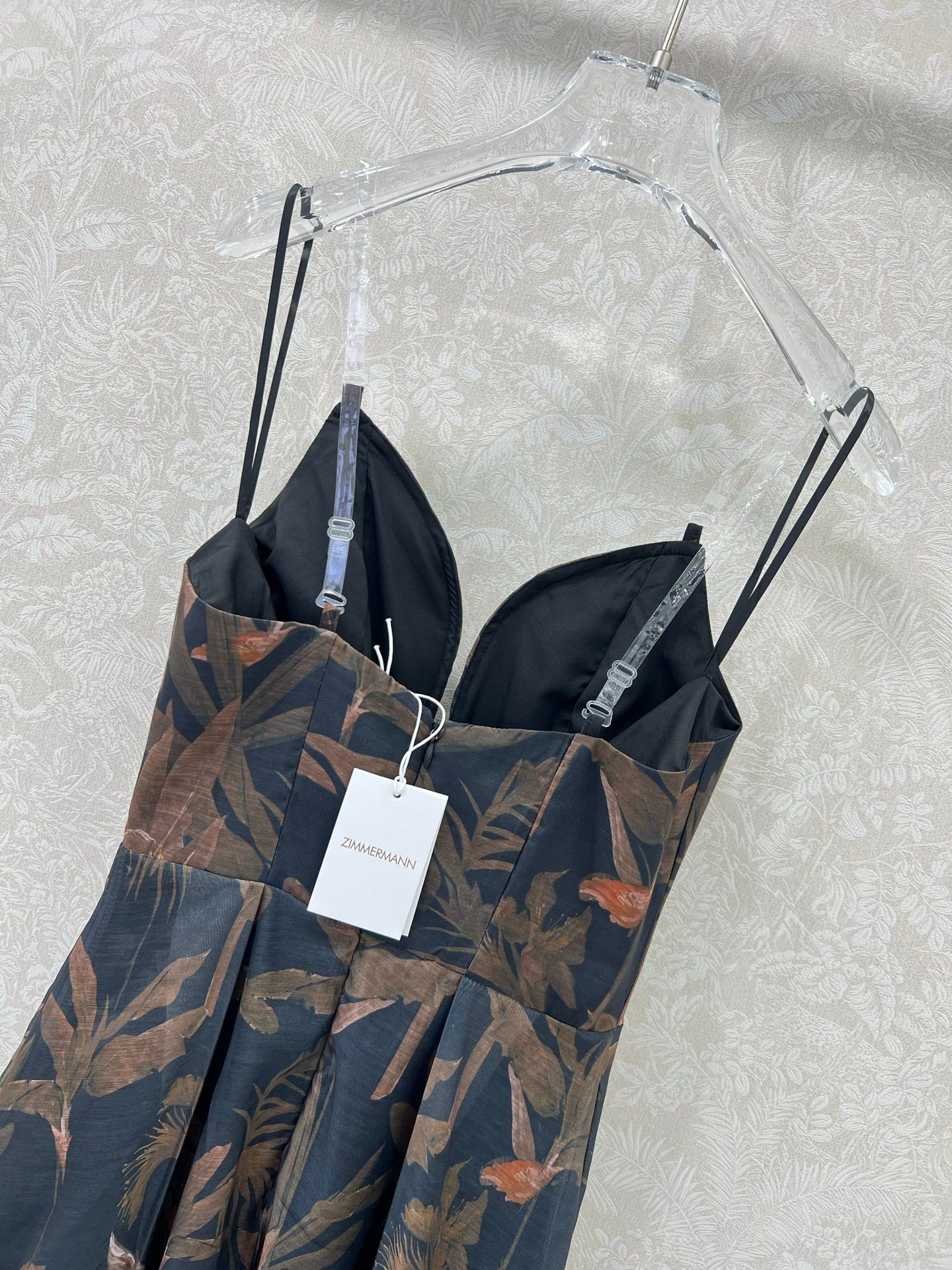 ZIMMERMANN STRAIGHT TUBE DRESS WITH HERRINGBONE PATTERN 269368