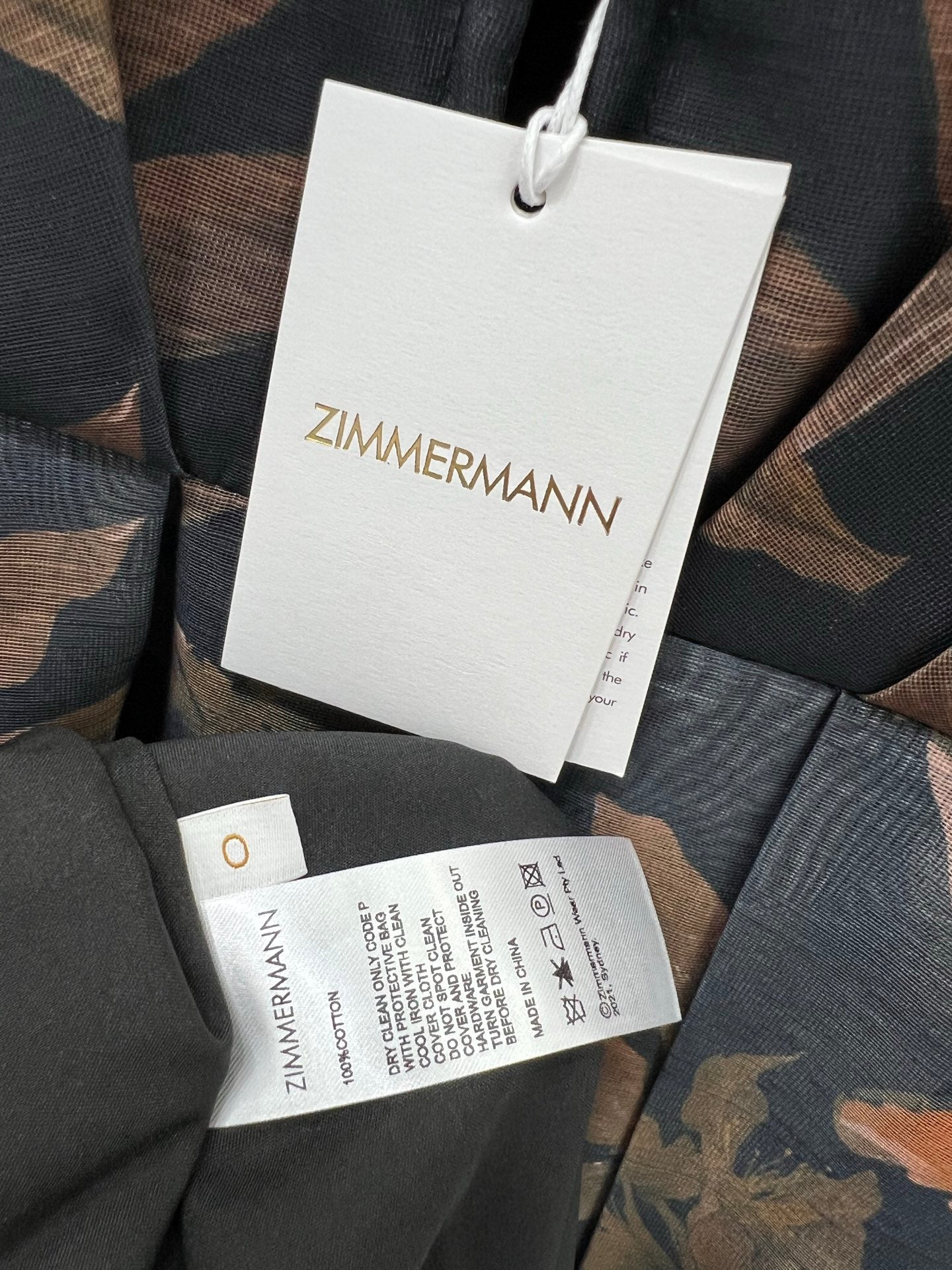 ZIMMERMANN STRAIGHT TUBE DRESS WITH HERRINGBONE PATTERN 269368