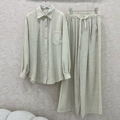 CHANEL SHIRT AND WIDE-LEG TROUSERS SET STYLE 33