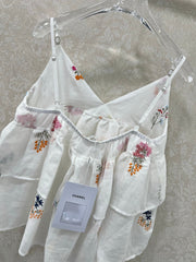 CHANEL RUFFLED SPAGHETTI STRAP TOP 272286