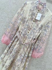ZIMMERMANN LONG DRESS WITH A STAND COLLAR 275112