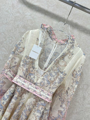 ZIMMERMANN LONG DRESS WITH A STAND COLLAR 275112