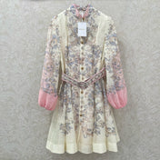 ZIMMERMANN SHORT DRESS WITH A STAND COLLAR 275114