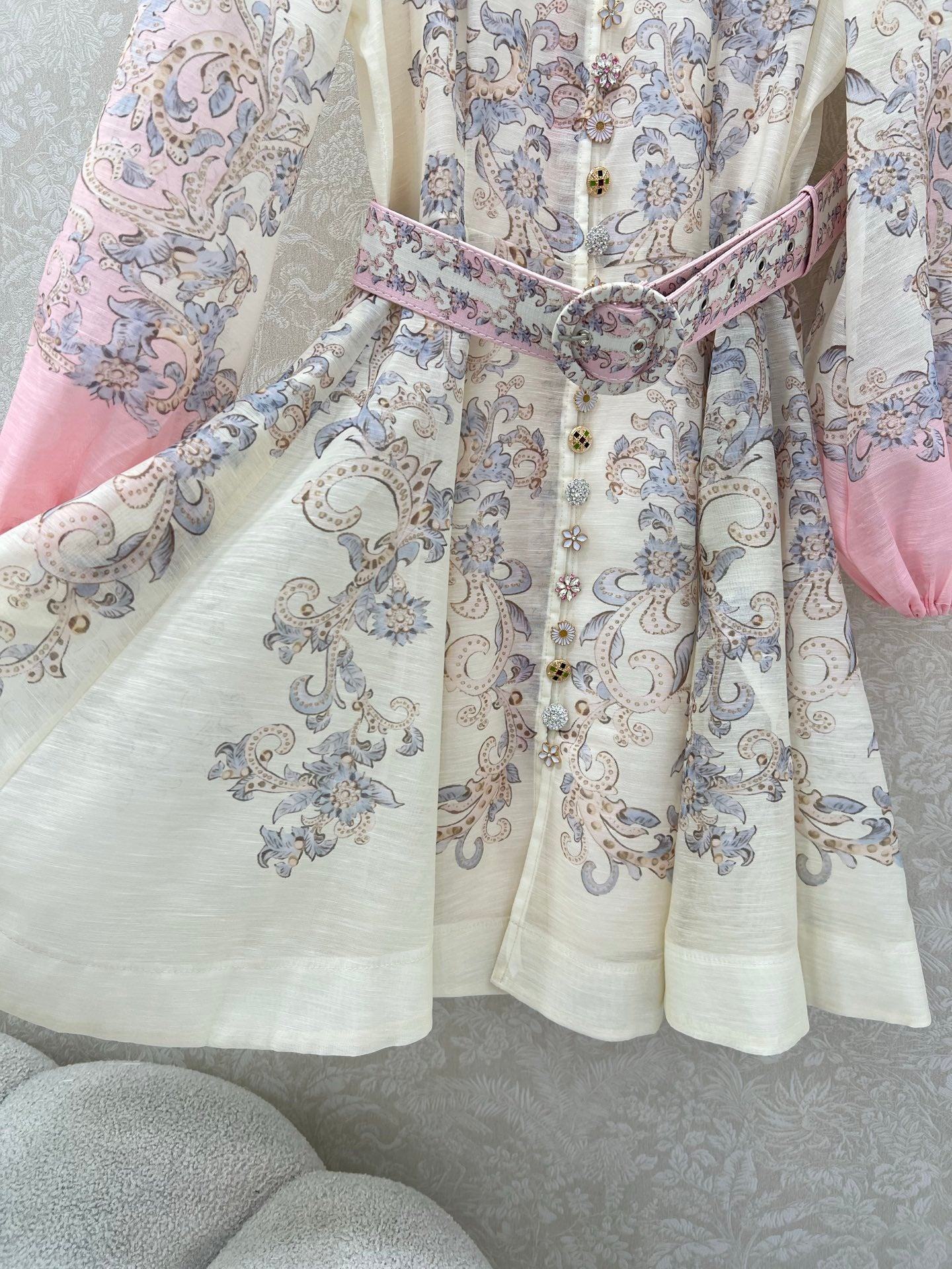 ZIMMERMANN SHORT DRESS WITH A STAND COLLAR 275114