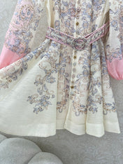 ZIMMERMANN SHORT DRESS WITH A STAND COLLAR 275114