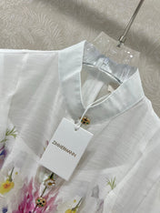 ZIMMERMANN LONG DRESS WITH A STAND COLLAR 275117