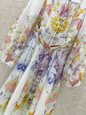 ZIMMERMANN LONG DRESS WITH A STAND COLLAR 275117