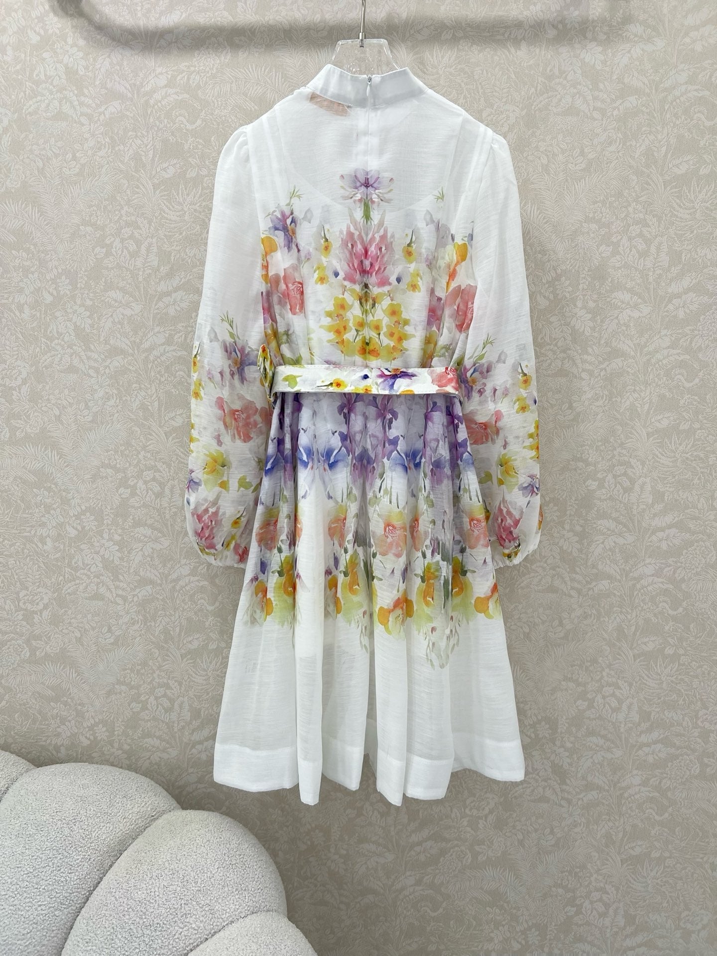 ZIMMERMANN SHORT DRESS WITH A STAND COLLAR 275119