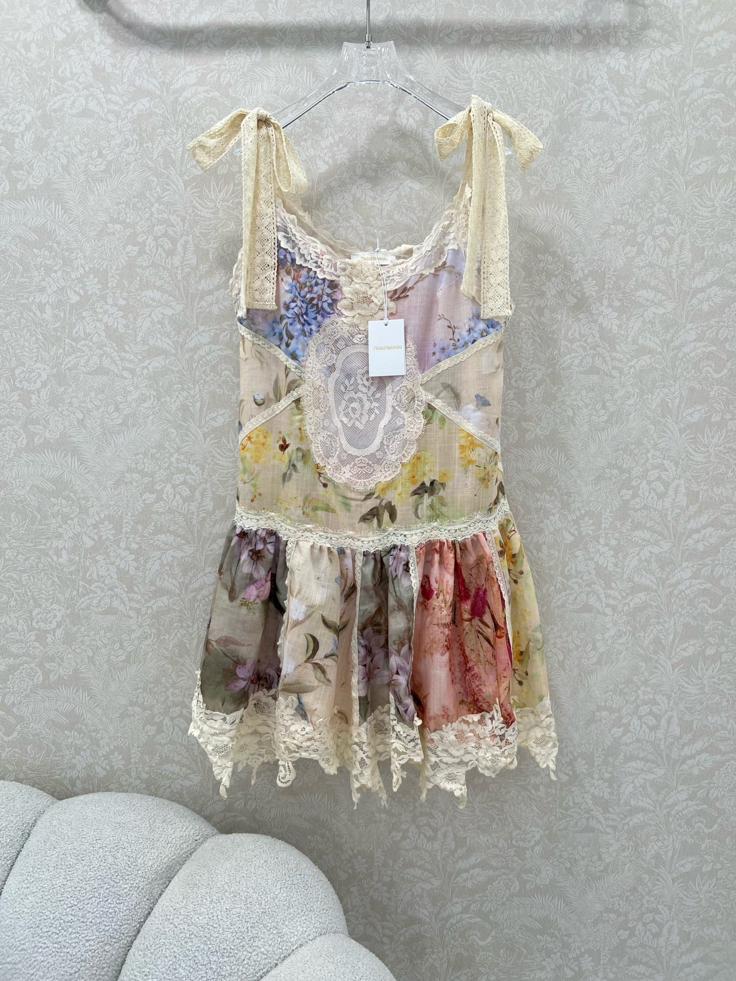 ZIMMERMANN SLEEVELESS HALTER DRESS WITH V-NECK 275127