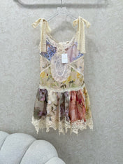 ZIMMERMANN SLEEVELESS HALTER DRESS WITH V-NECK 275127