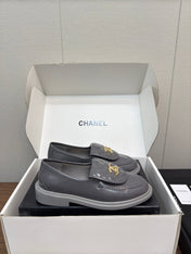 MOCCASIN 2.5 CM IN MOUSE GRAY PREMIUM LAMBSKIN