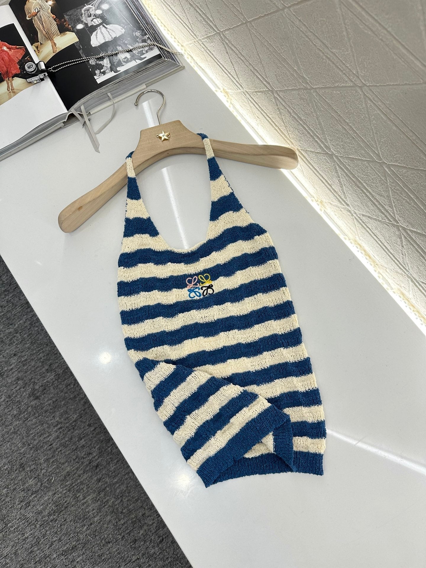 LW 25S HALTER NECK KNIT TOP 265546