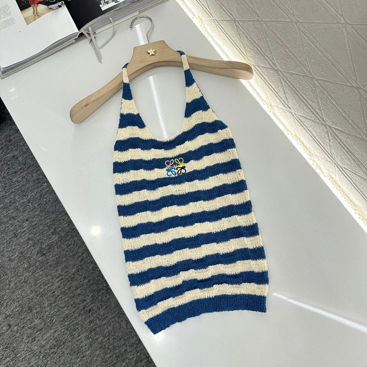 LW 25S HALTER NECK KNIT TOP 265546