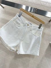 CHANEL WHITE DENIM SHORTS