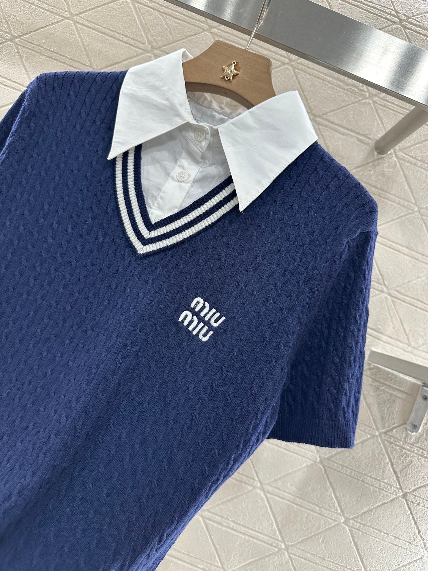 MIU 25S TWO PIECE KNIT JACKET 265536