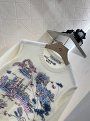 DIOR EMBROIDERED LANDSCAPE KNIT SWEATER 272309