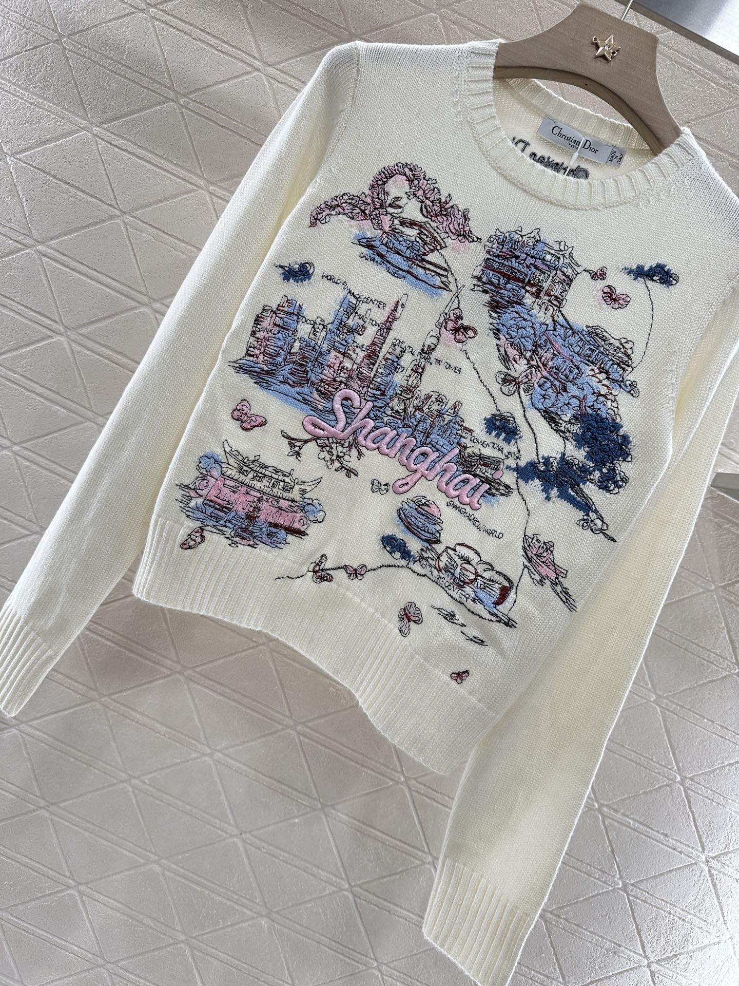 DIOR EMBROIDERED LANDSCAPE KNIT SWEATER 272309