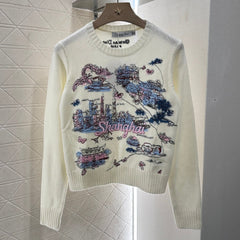 DIOR EMBROIDERED LANDSCAPE KNIT SWEATER 272309