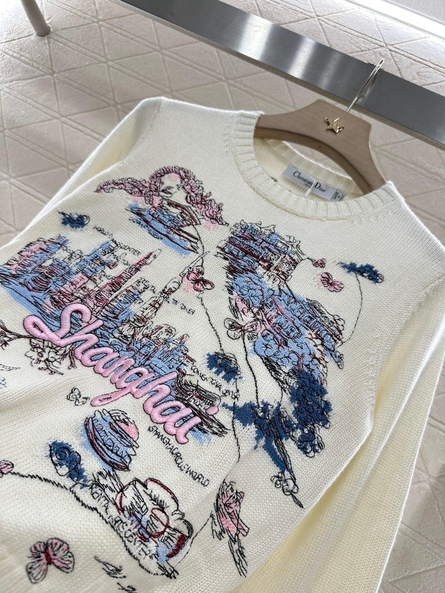 DIOR EMBROIDERED LANDSCAPE KNIT SWEATER 272309