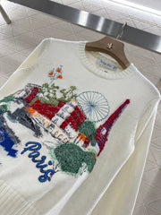 DIOR EMBROIDERED LANDSCAPE KNIT SWEATER 272312