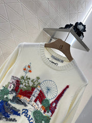 DIOR EMBROIDERED LANDSCAPE KNIT SWEATER 272312