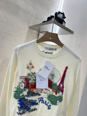 DIOR EMBROIDERED LANDSCAPE KNIT SWEATER 272312