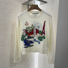 DIOR EMBROIDERED LANDSCAPE KNIT SWEATER 272312