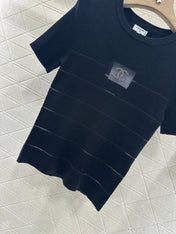 CHANEL FITTED SHORT-SLEEVE KNIT TOP 276496