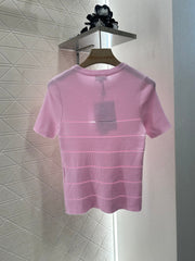 CHANEL FITTED SHORT-SLEEVE KNIT TOP 276498