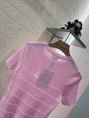 CHANEL FITTED SHORT-SLEEVE KNIT TOP 276498
