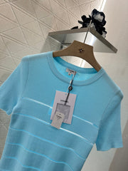 CHANEL FITTED SHORT-SLEEVE KNIT TOP 276494