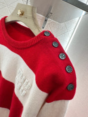 MIUMIU STRIPED CREW NECK SWEATER 276681