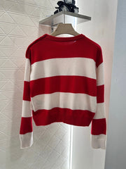 MIUMIU STRIPED CREW NECK SWEATER 276681