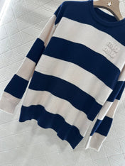 MIUMIU STRIPED CREW NECK SWEATER 276678