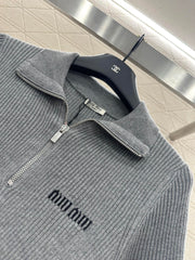 MIUMIU SHORT-SLEEVE KNIT POLO SHIRT STYLE 99