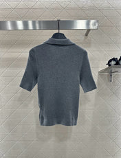 MIUMIU SHORT-SLEEVE KNIT POLO SHIRT STYLE 99