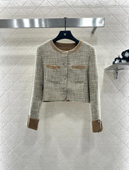 CHANEL 25S VELVET-TRIM JACKET AND SKIRT SET 398