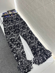 CHANEL 25S LACE FLARED PANTS 402