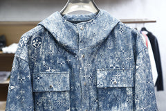 LV HOODED JACKET IN BLUE MONOGRAM WASHED DENIM 238944