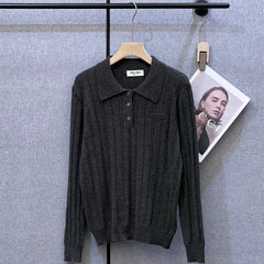 MIUMIU LONG-SLEEVE KNIT POLO 319
