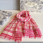 SCARF 200 CM IN PUNCH PINK CASHMERE AND SILK 418335