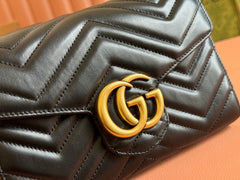 MARMONT SMALL SHOULDER BAG 20 IN BLACK LAMBSKIN GOLD HARDWARE