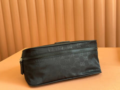 NYLON LINE BODY BAG 27 IN BLACK GG CANVAS