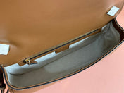 BLONDIE LARGE TOP HANDLE BAG 32 IN BROWN CALFSKIN