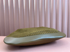 B LARGE SHOULDER BAG 49 IN SEAWEED GREEN GG EMBOSSED SUEDE