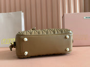 ARCADIE MATELASSÉ BAG 22 IN TAWNY BROWN GLOSSY LAMBSKIN