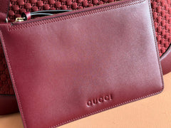 B LARGE SHOULDER BAG 49 IN ROSSO ANCORA RED GG EMBOSSED SUEDE